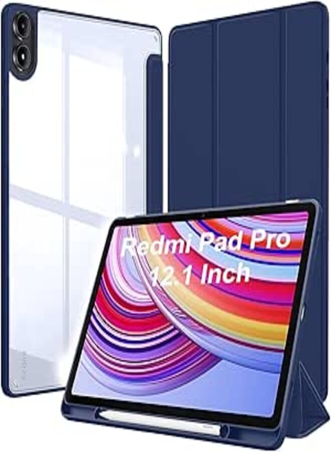 ProElite Case Cover for Redmi Pad Pro 12.1 inch Cover, Transparent Flip Case for Redmi Pad Pro 12.1 inch [Supports Auto Sleep Wake Function], Dark Blue
